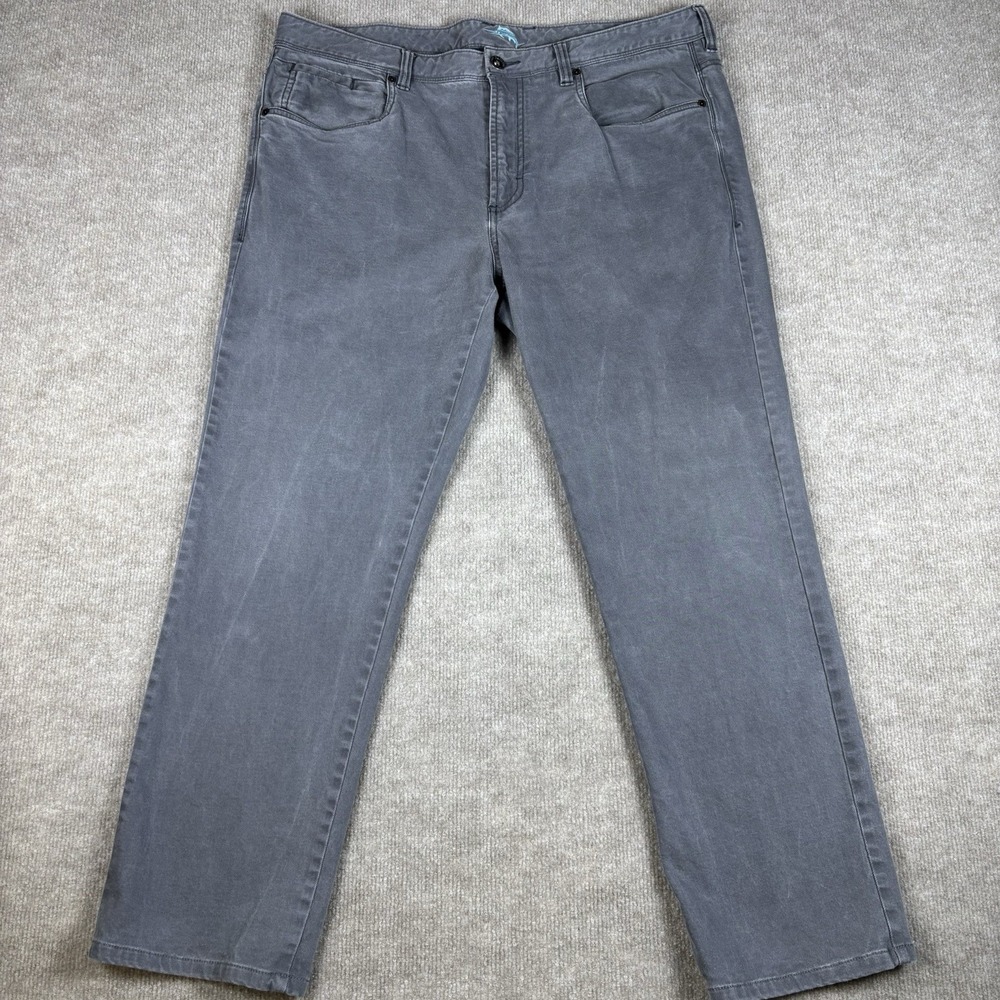 Tommy Bahama Gray 5 Pocket Pants Mens 38x30 Straight Tencel Stretch Casual